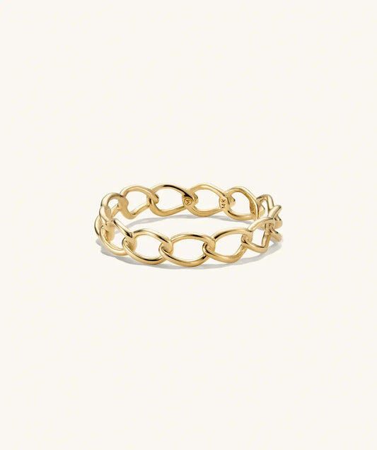 Elegant flätad guldring